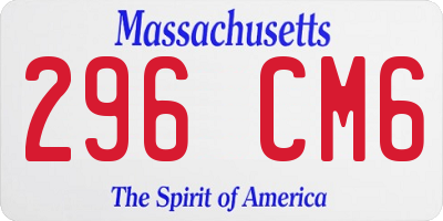 MA license plate 296CM6