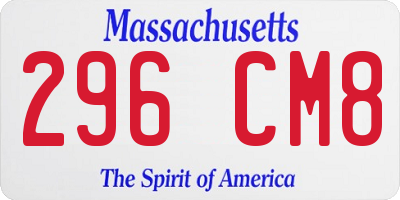 MA license plate 296CM8