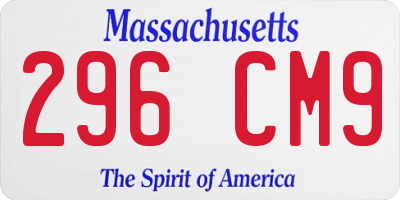 MA license plate 296CM9