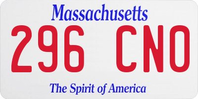 MA license plate 296CN0