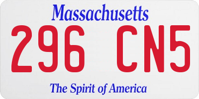 MA license plate 296CN5