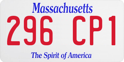 MA license plate 296CP1