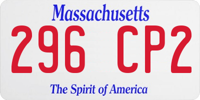MA license plate 296CP2