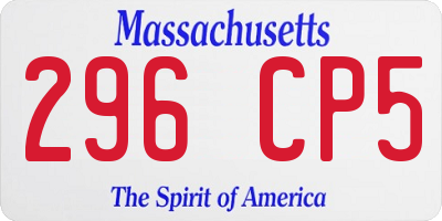 MA license plate 296CP5