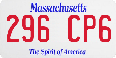 MA license plate 296CP6