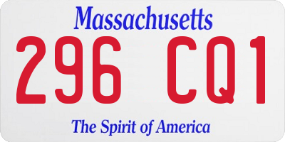 MA license plate 296CQ1