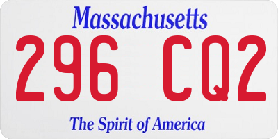 MA license plate 296CQ2