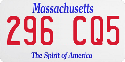 MA license plate 296CQ5
