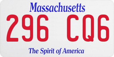 MA license plate 296CQ6