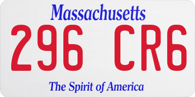 MA license plate 296CR6