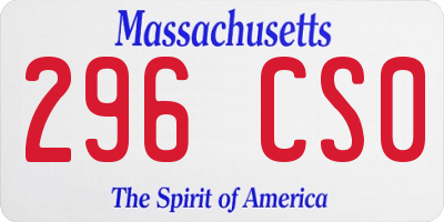 MA license plate 296CS0