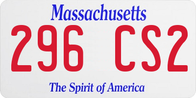 MA license plate 296CS2
