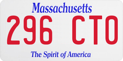 MA license plate 296CT0