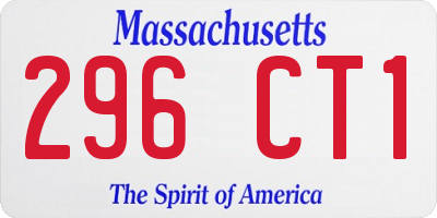 MA license plate 296CT1