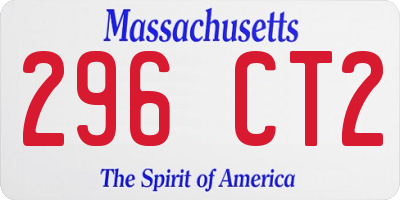MA license plate 296CT2
