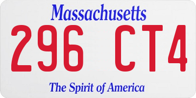 MA license plate 296CT4