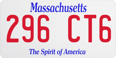 MA license plate 296CT6