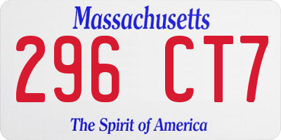 MA license plate 296CT7