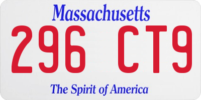 MA license plate 296CT9
