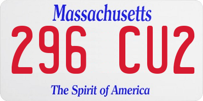 MA license plate 296CU2