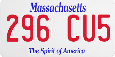MA license plate 296CU5