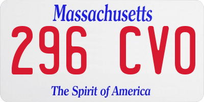 MA license plate 296CV0