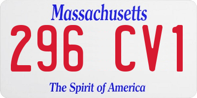MA license plate 296CV1