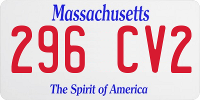 MA license plate 296CV2