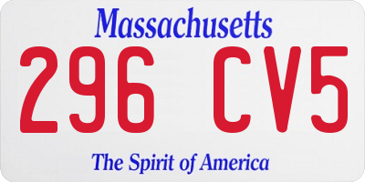 MA license plate 296CV5