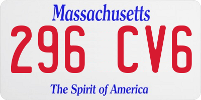 MA license plate 296CV6