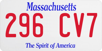MA license plate 296CV7