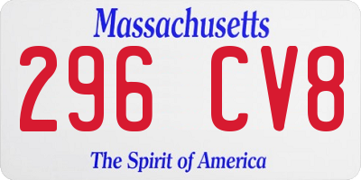 MA license plate 296CV8