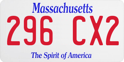 MA license plate 296CX2