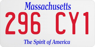 MA license plate 296CY1