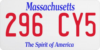 MA license plate 296CY5