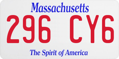 MA license plate 296CY6
