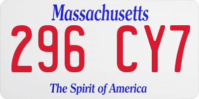 MA license plate 296CY7
