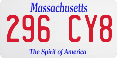 MA license plate 296CY8