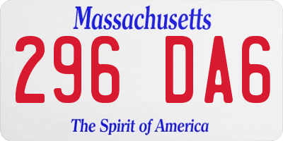 MA license plate 296DA6