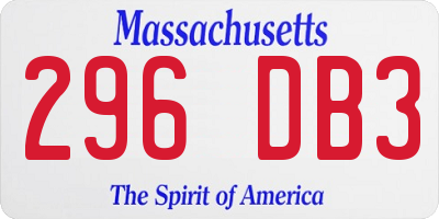 MA license plate 296DB3