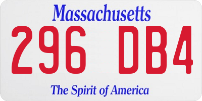 MA license plate 296DB4