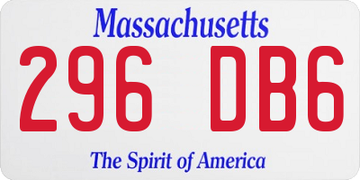 MA license plate 296DB6
