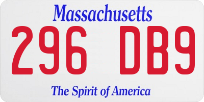 MA license plate 296DB9
