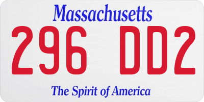 MA license plate 296DD2