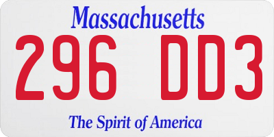 MA license plate 296DD3