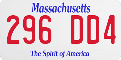 MA license plate 296DD4
