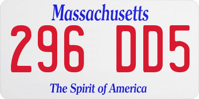 MA license plate 296DD5