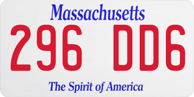 MA license plate 296DD6