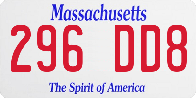 MA license plate 296DD8