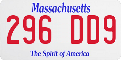 MA license plate 296DD9